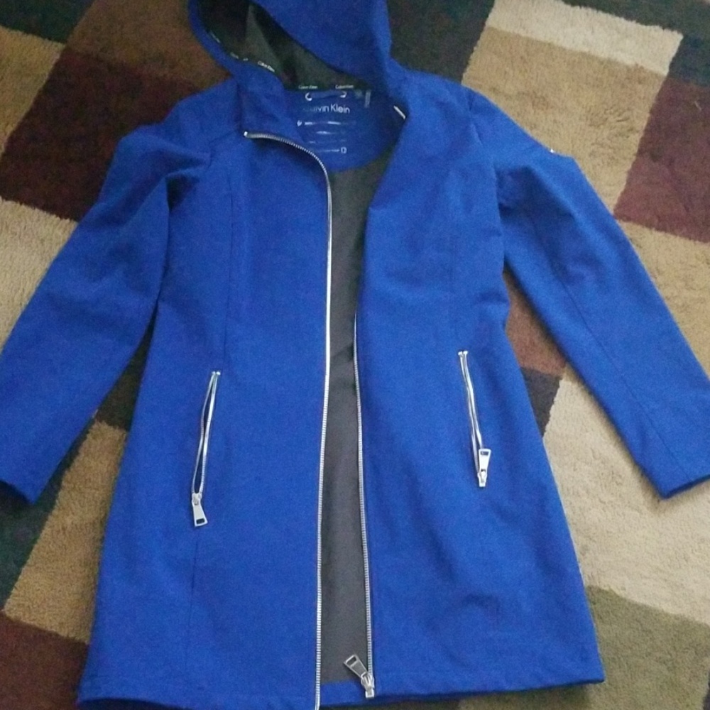 NWOT Calvin Klein blue water & wind resistant coat